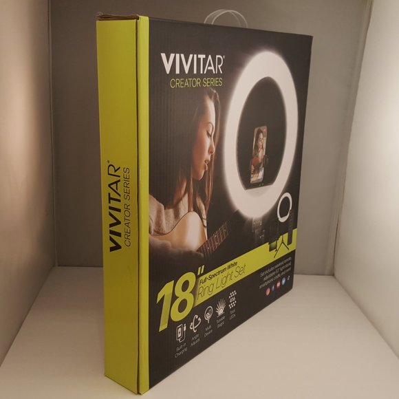 🛑Sold🛑 18" Ring Light Set  Remote Full Spectrum White VIVITAR Creator Ser - Picture 6 of 8